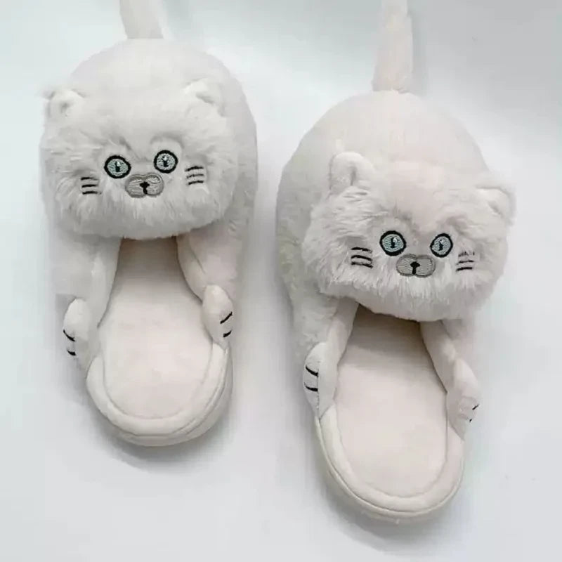 Plush Cat Home Slippers