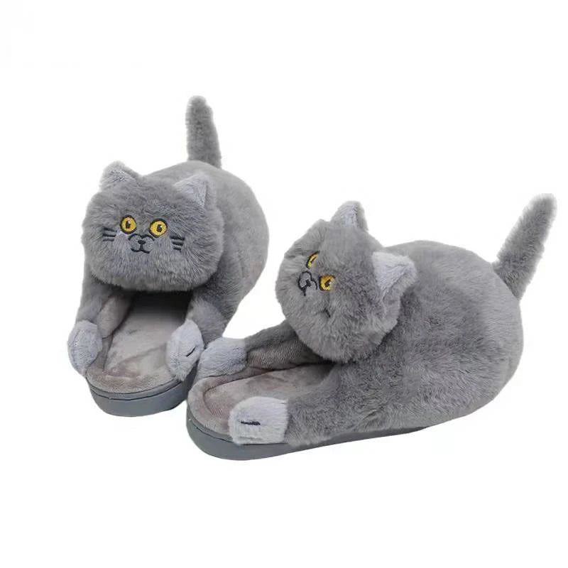 Plush Cat Home Slippers