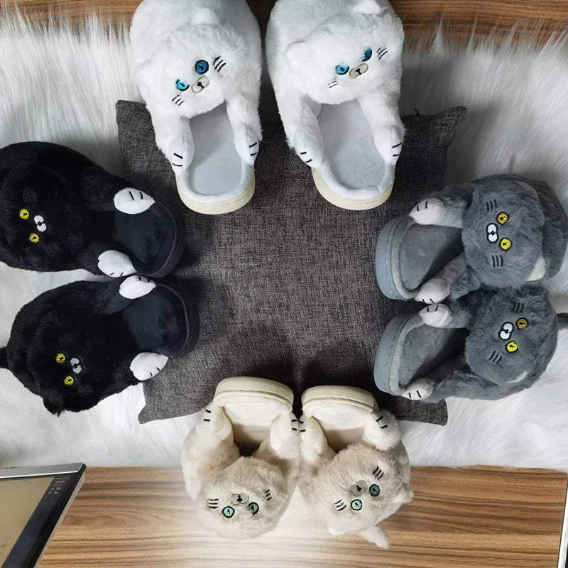 Plush Cat Home Slippers