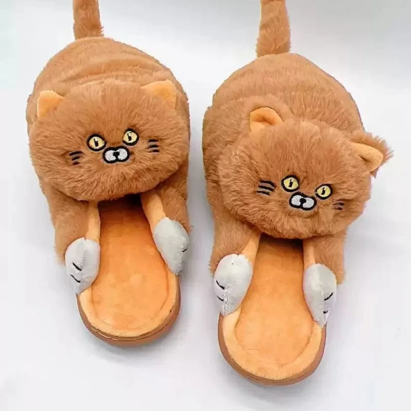 Plush Cat Home Slippers