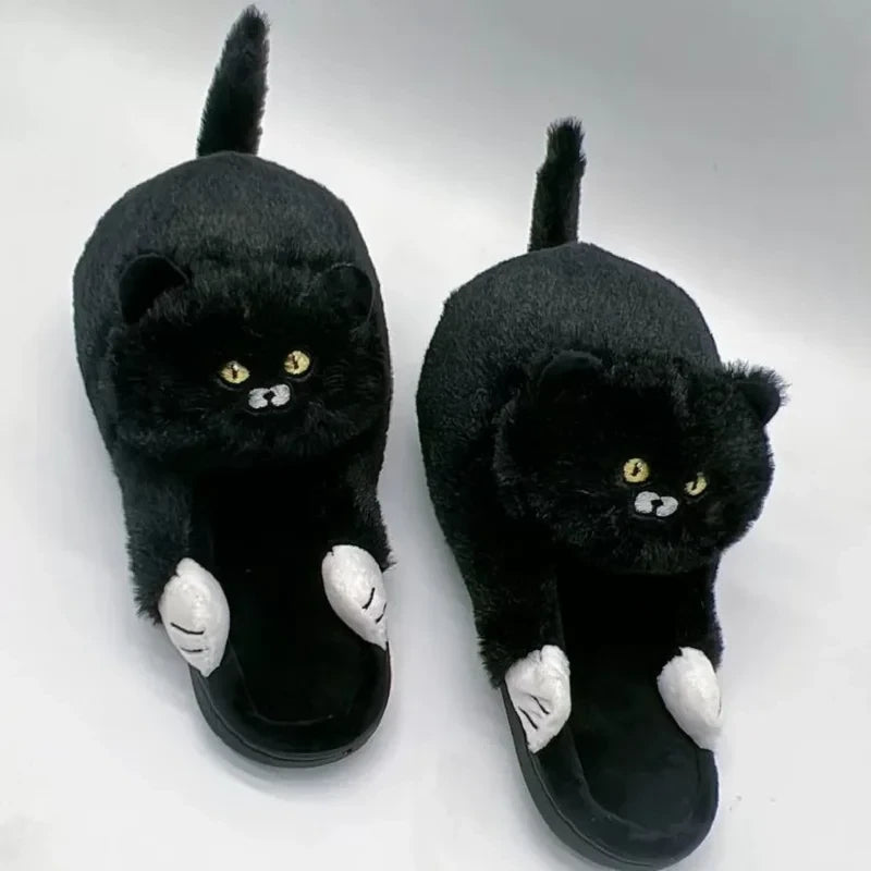 Plush Cat Home Slippers