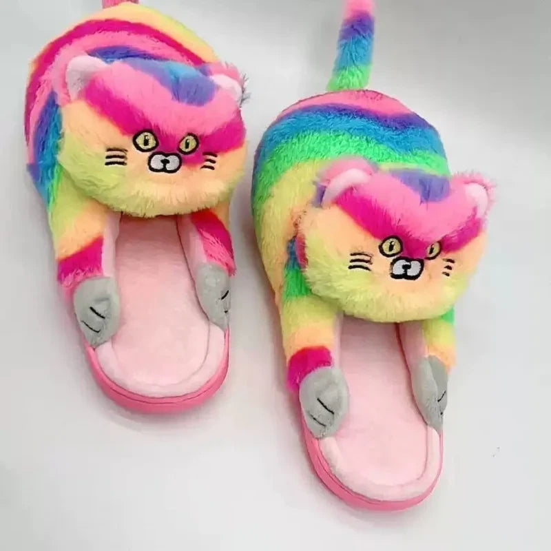 Plush Cat Home Slippers