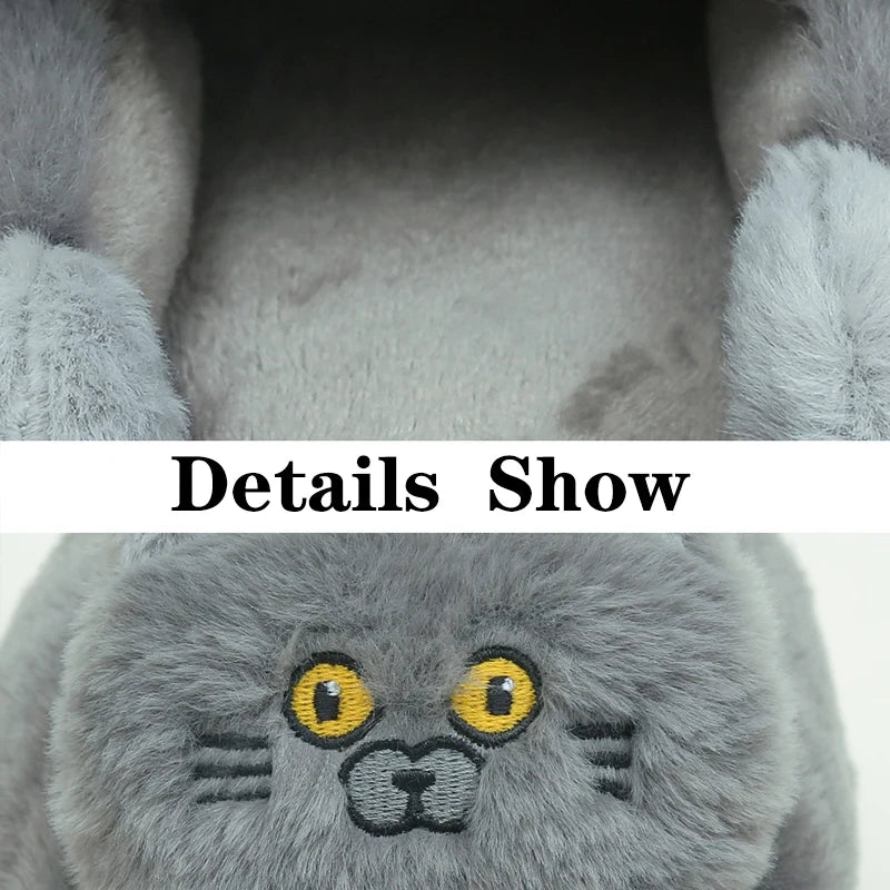 Plush Cat Home Slippers