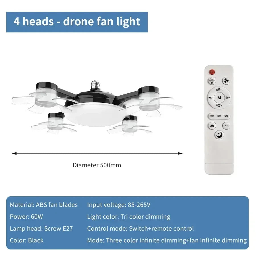 Drone Design Ceiling Fan Light